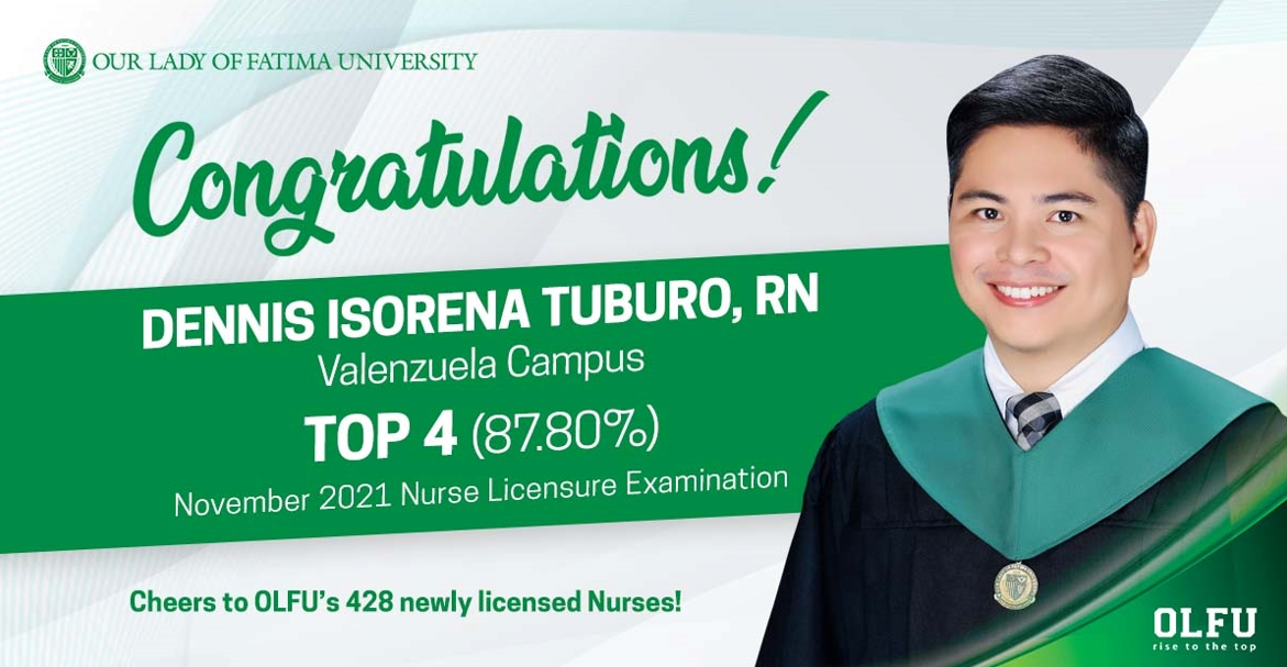 PRC declares Nursing’s Tuburo as Top 4th in the November 2021 Board Exams