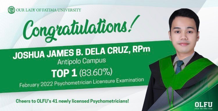 Psych Grad dominates as TOP 1 in Feb 2022 Psychometrician Exam