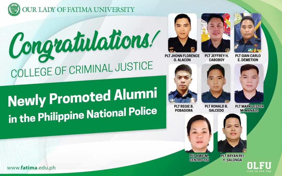 Criminal Justice Alumni rise in PNP ranks; Eight promoted to Police Lieutenant