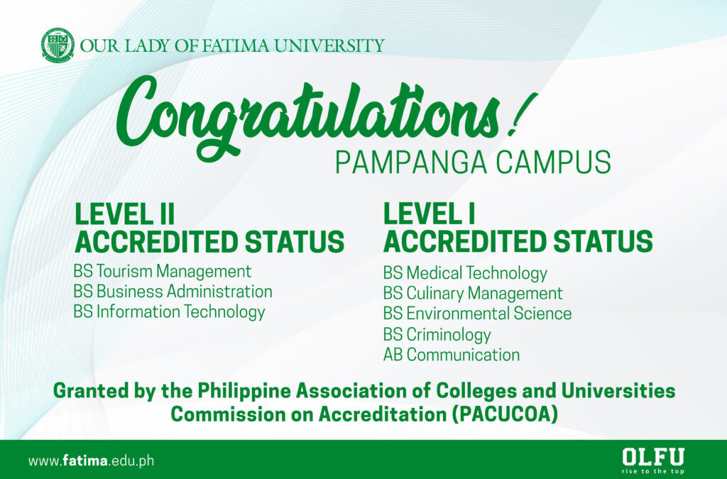 Pampanga Campus Programs earn Level I and II Accreditations