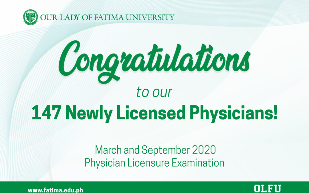 OLFU lauds its 147 Passers of the March and September 2020 Physician Licensure Examination