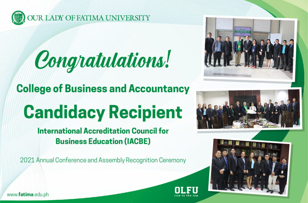 International Accreditation Council for Business Education formalizes Candidacy Status of OLFU’s Business and Accountancy