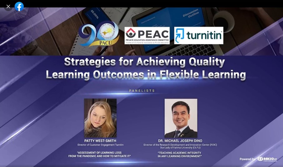 OLFU’s Dr. Diño goes back-to-back with Turnitin’s Smith in PACU Webinar