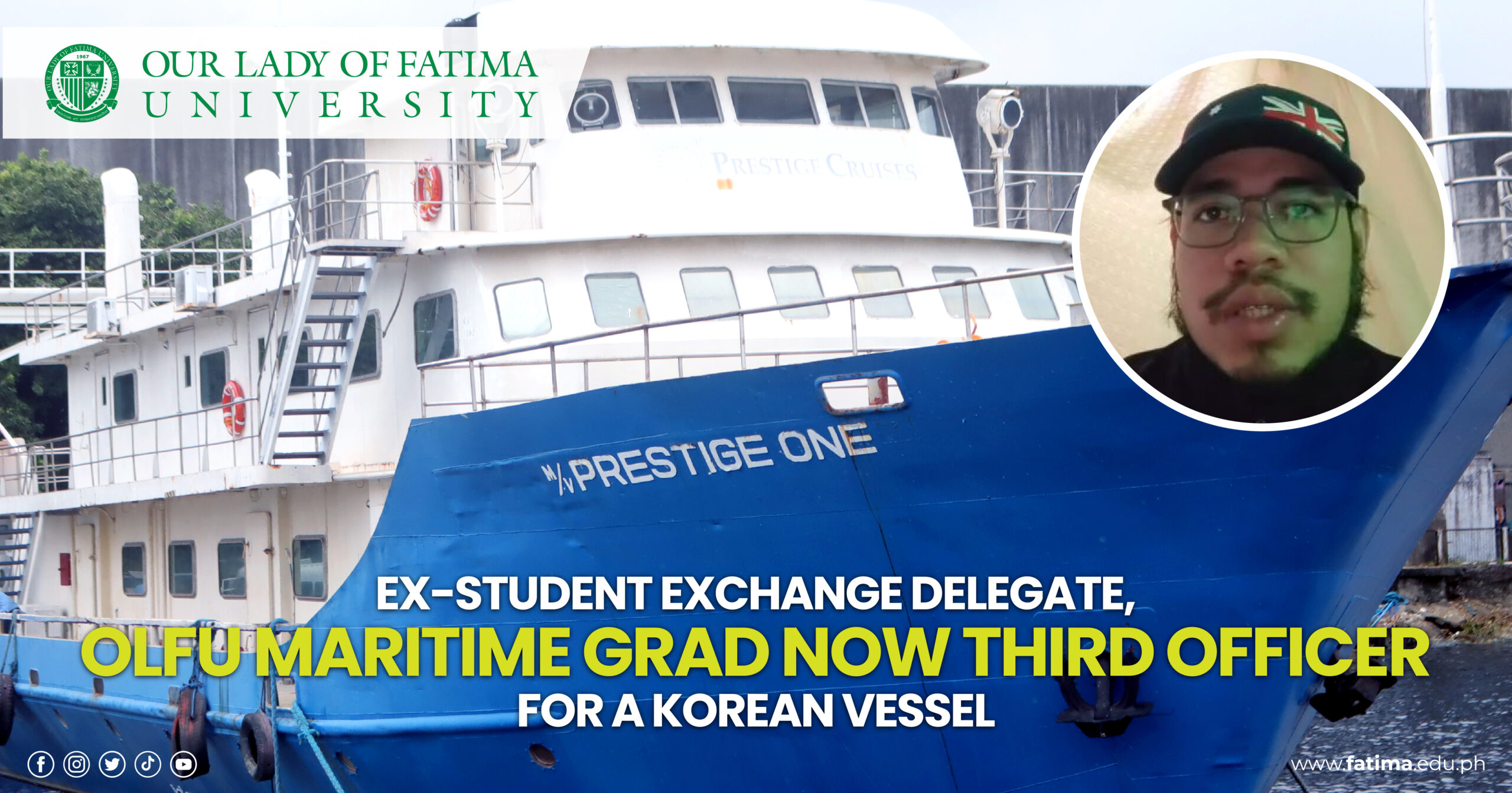Ex-student exchange delegate, OLFU maritime grad now third officer for a Korean vessel
