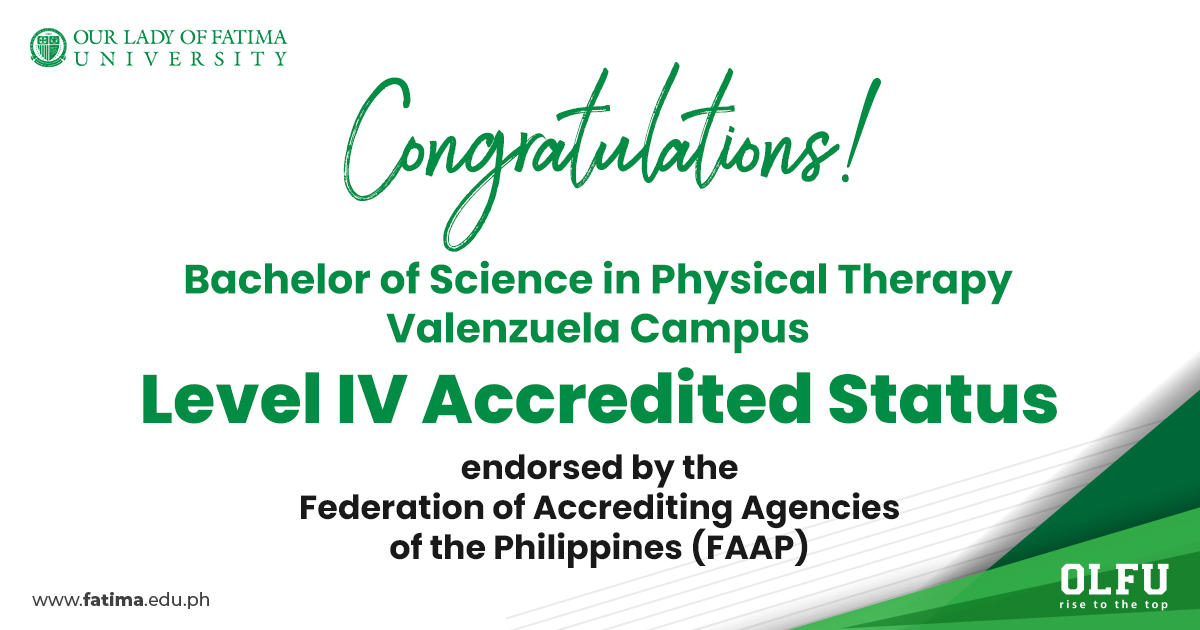 PACUCOA accords top accreditation for BS Physical Therapy at OLFU Valenzuela