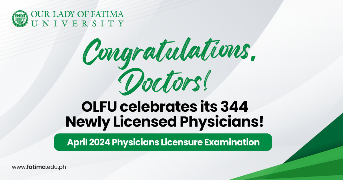 344 Fatimanians among 1,906 successful takers in April Physicians Licensure Exam